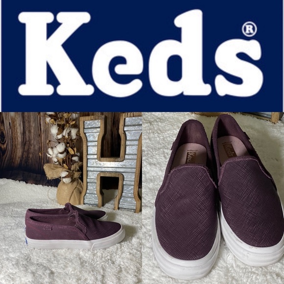 Keds Shoes - KEDS Double Decker Slip On Suede Sneaker Burgundy Size 7